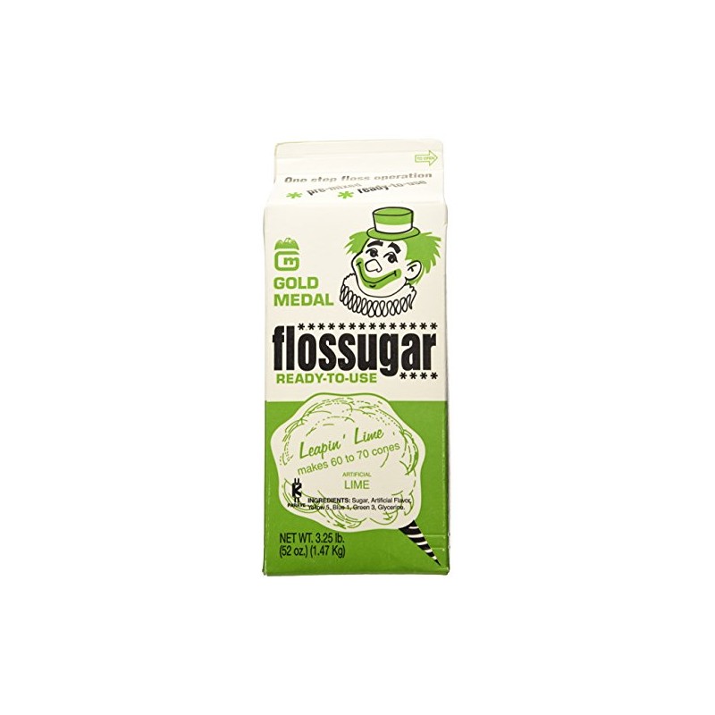 Gold Medal 3204 Lime Flossugar, 3.25 lb Carton