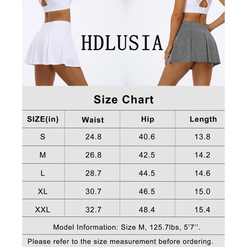 HDLUSIA Falda deportiva plisada elástica para mujer, para correr, golf,