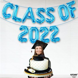 Class of 2022 Balloons Graduation Decorations - 16 Inch Blue Graduation Balloons 2022 | Graduation Party Supplies 2022 for Graduation Party Decorations 2022 | Class of 2022 Graduation Decorations