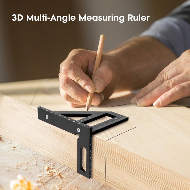 Kosmi Metric and Imperial 3D Multi-Angle Measuring Ruler, 45/90 Degree