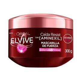 L'Oréal Paris Mascarilla para el pelo con Aminexil Elvive Caida Resist, 10 veces menos pelo en el cepillo, para cabello con tendencia a caerse por quiebre, 300gr