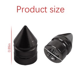 LKAHG Car Tire Valve Stem Caps, 8PCS Aluminum Alloy Spike Vehicle Tire Wheel Stem Cover Set, Dustproof Waterproof Auto Tire Trim Accessories, Universal for Trucks, Bicycles, Motorcycles (Black)