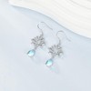 Grmdit Lotus Earrings Sterling Silver Moonstone Dangle Flower Jewelry Gifts