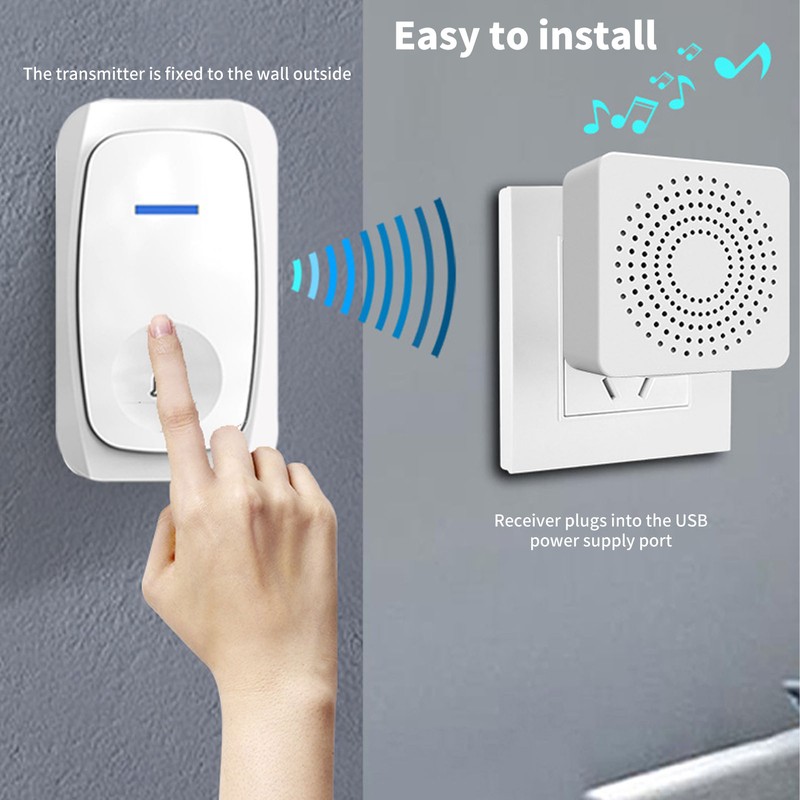 Wireless Doorbell Home Intelligent Remote Control Doorbell USB Power Supply