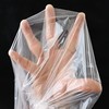 Parts Express 50 Pcs Clear Plastic Polyethylene Waterproof Disposable Aprons