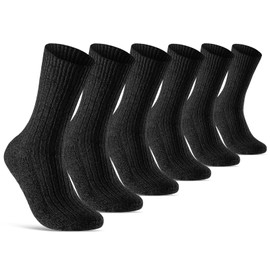 6 Pairs Norwegian Socks Men Women Winter Socks Warm Wool Socks, black