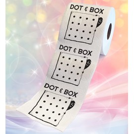 Printed TP Dot and Box Game Printed Toilet Paper Gag Gift – Funny Toilet Paper Roll For Prank, Surprise, Bathroom Decor, Novelty Gift For Men, Women, Friends, Family, Birthday Party – 500 Sheets
