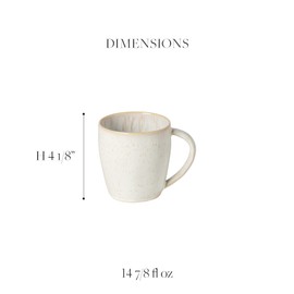Casafina Ceramic Stoneware 15 oz. Mug - Eivissa Collection, Sand Beige | Microwave & Dishwasher Safe Dinnerware | Food Safe Glazing | Restaurant Quality Drinkware