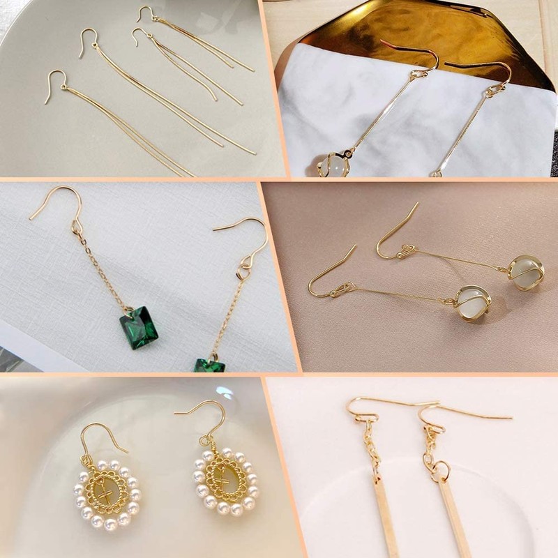 14K Gold Earring Hooks Real Hypoallergenic 100Pcs Ball Dot Ear