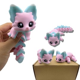 YSFVNP 3D Printed Fox, 3D Animals, 3 D Printed Animals The Cotton Candy Fox 8 Inches - 3D Printed Fidget Fantasy Creature ﻿