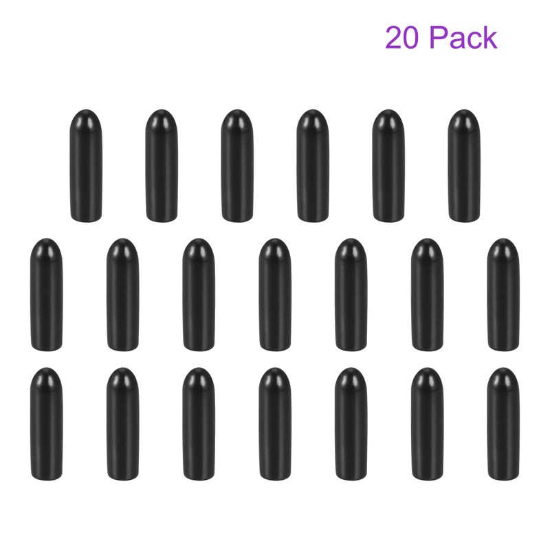 DMiotech 20 Pack 3/32" ID Black Screw Thread Protectors Rubber