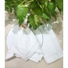 Green Sun Embroidery - Embroidered Cotton Napkins with White Leaves.