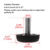 sourcing map M10 x 25 x 35mm Screw on Leveling