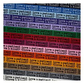 Love is Patient Love is Kind Inspirational Bible Verse Satin Ribbon for Gift Wrapping Bows Craft DIY Projects - 3 Yards - White Ribbon/Black Printing - 1 Inch Width