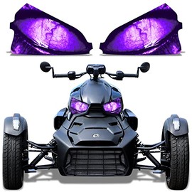 AMR Racing Roadster Headlight Eye Graphics Decal Cover Compatible with Can-Am Ryker 2019-2022 - Corrupt Purple AMR22392 0