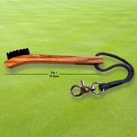 RE GOODS Golf Brush Made from Hickory Wood (2 Pack) - Paracord and Clip Attachment for Bags and Carts, Club Cleaner Ideal for Woods and Irons - Golf Accessories for Men