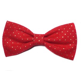 EmilyRose Couture Christmas Hair Bows (Alligator Clip, Red/Gold Dots)