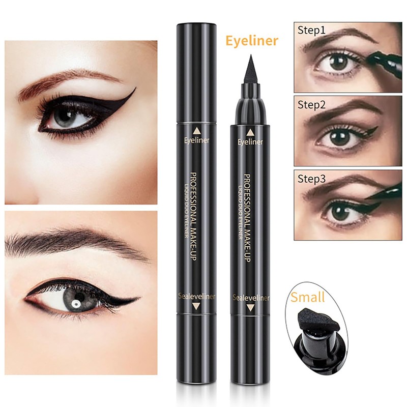 Smudge-Proof Winged Eyeliner Stamp & Pen for Women - Long-Lasting