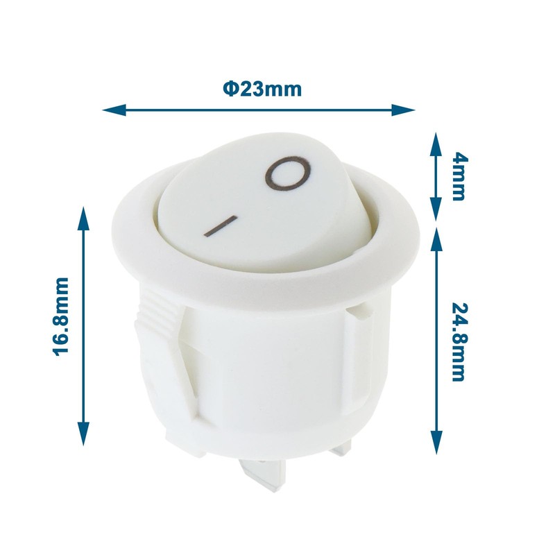 VGOL 10PCS Round Rocker Switch KCD1 Mini Round Toggle Switch