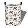 Playful Airplane Laundry Basket with Handles, 19.7"x15.7" Clothes Foldable Starry