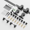 CCJH 6FT Sliding Track Double Barn Door Hardware Kit,Heavy Duty,T-Shaped