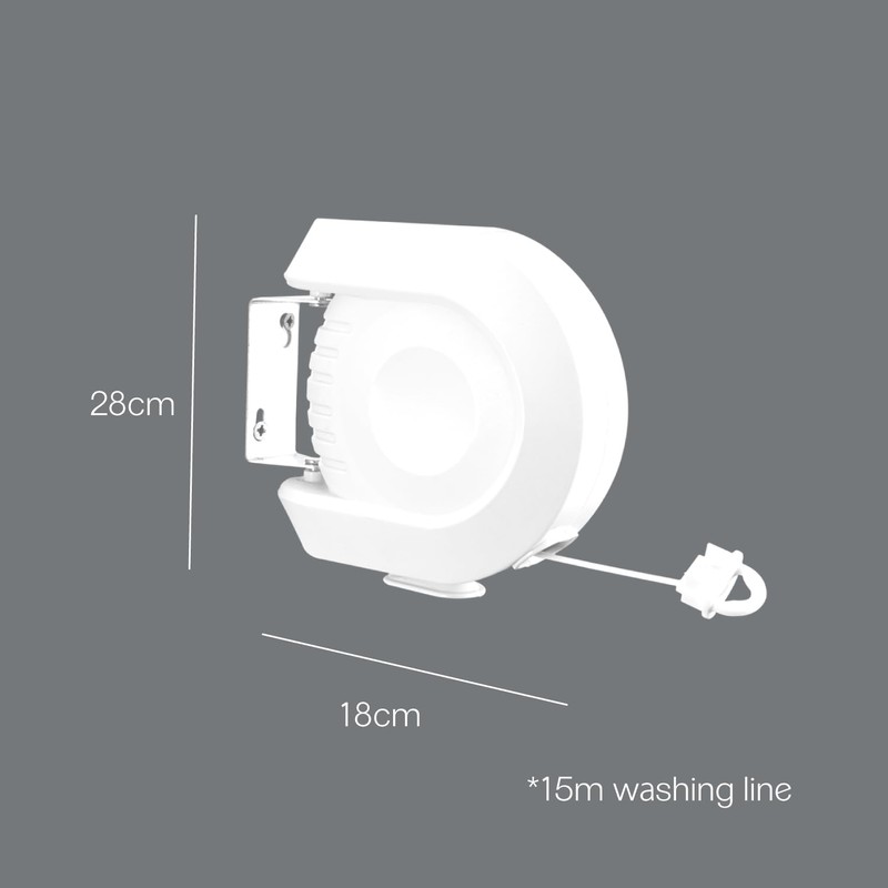 ST-262-RETRACTABLE-CLOTHE15M Metaltex Single Line 15 m Outdoor Retractable Washing Line,