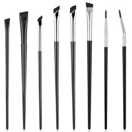 Hariendny Makeup Artist Kit, 8 Pcs Angled Eyeliner Brush, Ultra Thin Precision Eyeliner Brush, Eyebrows Eyeshadows Makeup Brushes Set, Angled Brow Brushes, Professional Eye Make Up Tool
