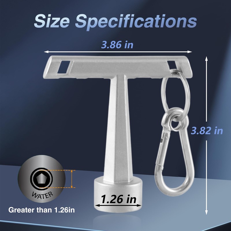 EVRBUL Upgraded Stainless 13/16" Penta Curb Box Key Wrench with
