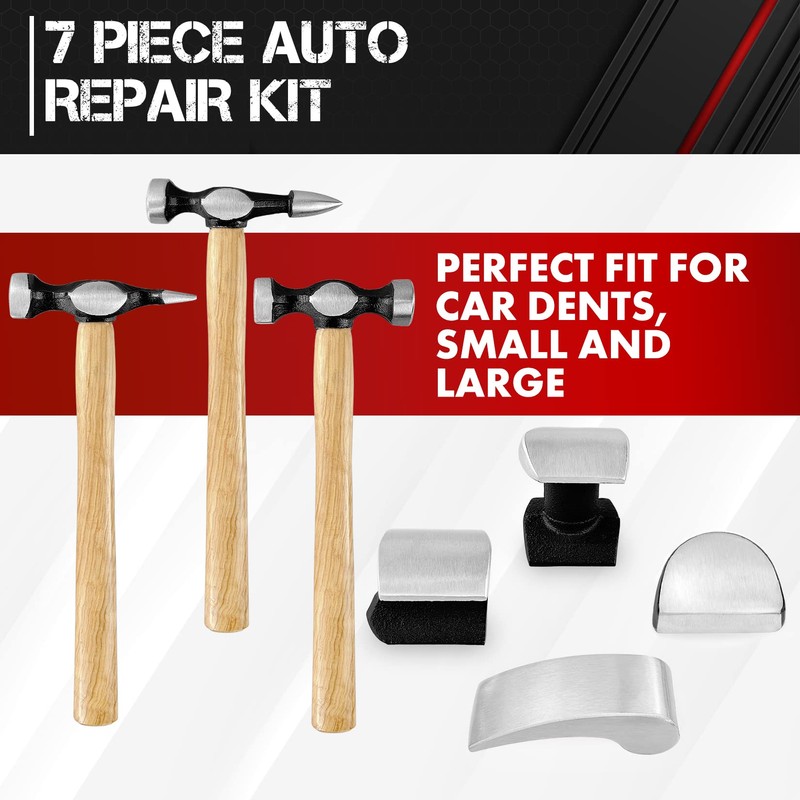 C&T Auto Body Repair Tool Kit,7 Piece,Car Body Repair Tool