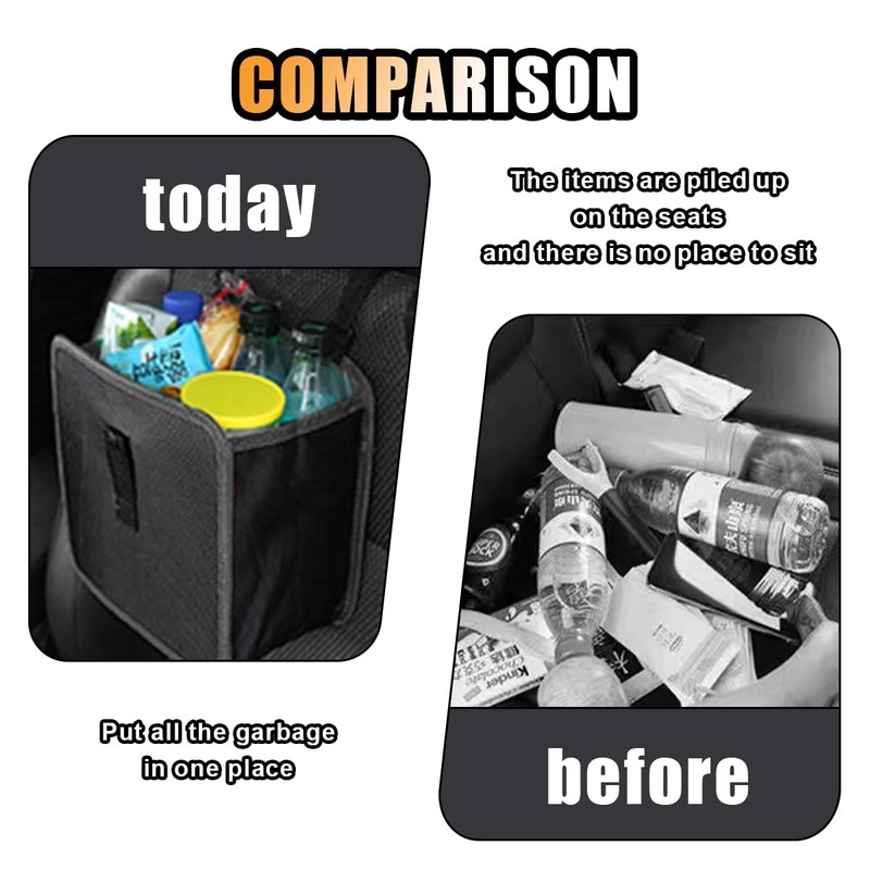 JOYCOURT Car Hanging Trash Can Universal Foldable Trash Can Auto
