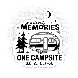 3Pcs Making Memories One Campsite at a Time Sticker Gifts, Camping Sticker and Decals, Car Truck Van, Camping Quote Vinyl Decal Waterproof for Laptop, Water Bottle, Planner, Gift for Camper 3"