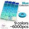 Premium Clay Beads, 6000 Pcs Blue Clay Beads Refill with