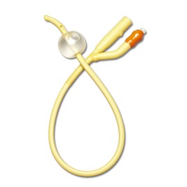 Medline Silicone-Elastomer Coated Latex Foley Catheters, 14 Fr, 10 mL, Coude Tip, 2-Way, Oval-Shaped Eyes, Case of 12 Each