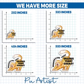 Orange Tabby Energy Sticker Cat Decal Pet Lovers, Cat Lover (Custom Size)
