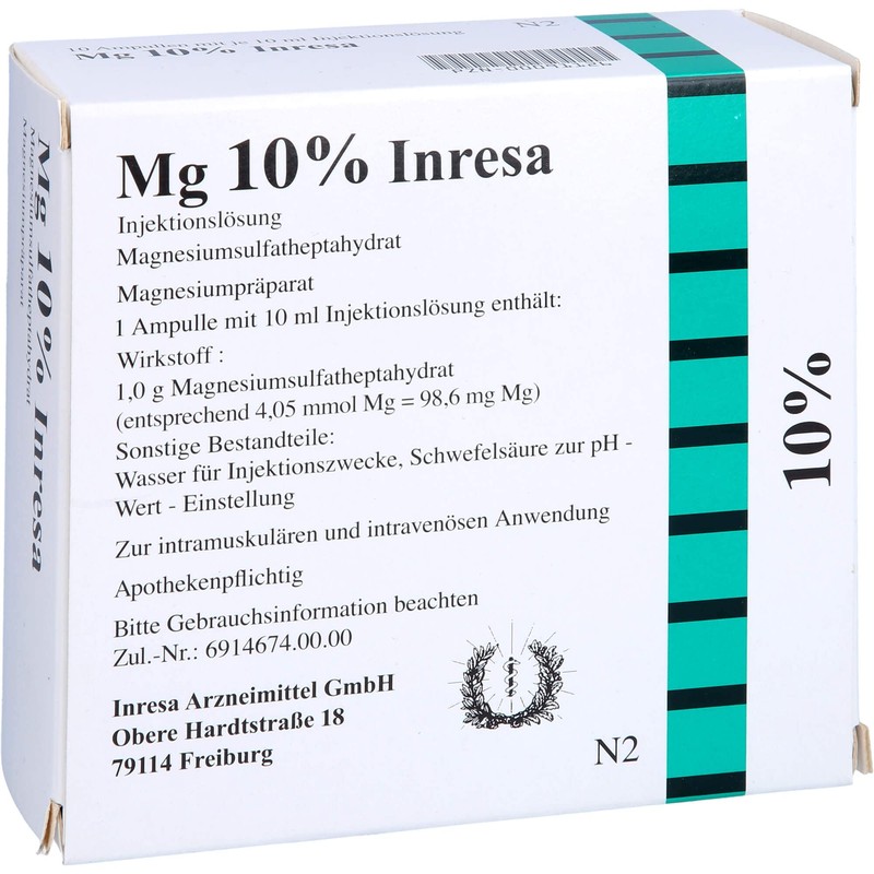 MG 10% Inresa Injection Solution, 10 x 10 ml