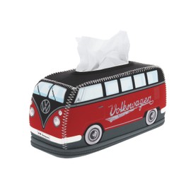 Brisa VW Collection - Porta fazzoletti Volkswagen, dispenser di fazzoletti per comodino, soggiorno, camper T1 bus in neoprene (ROSSO e NERO)