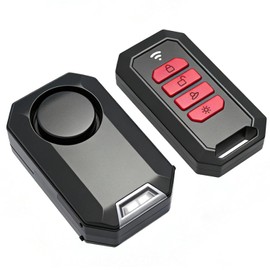 Bicycle Alarm, Bicycle Alarm System with Remote Control, Wireless Motorcycle Bicycle Theft Alarm IPX5 Waterproof with Vibration Sensor, 135 dB Super Loud for Bicycles, Motorcycles, Scooters, Cars