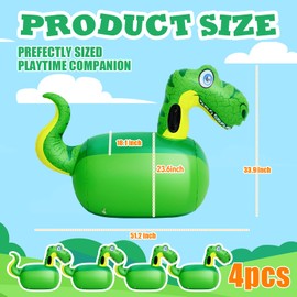 Hiboom 4 Pcs Giant Inflatable Hopping Toys 51 Inch Bouncer Animal Toys Ride on Toy Hopping Toy Hopper for Birthday Party Gifts Supports up to 250 Pounds (Dinosaur)