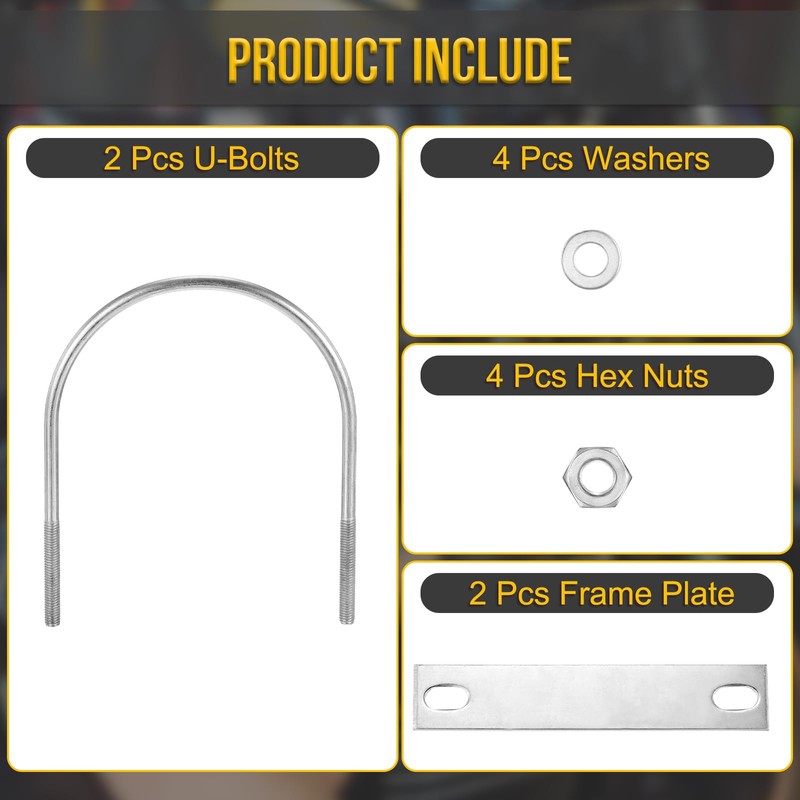 DTGN M6x108x128mm U Bolts Round Kit - 2Set - 304