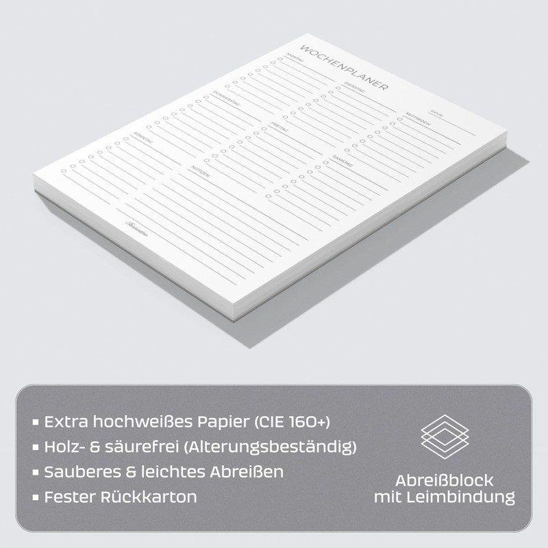 Fantastino A5 Weekly Planner Pad 100 Sheets (22+ Months) -