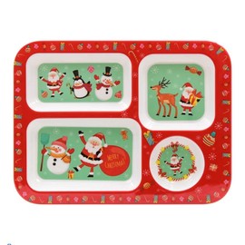 lesser and pavey LP53010 Little Stars Compartment Tray | Christmas design | 1 Pc, Red