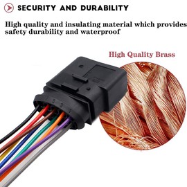 LIZAPUS 10 to 14 Pin Xenon HID Headlamp Headlight Connector Adapter Compatible with VW Tiguan Passat 1J0 973 737 1J0973835