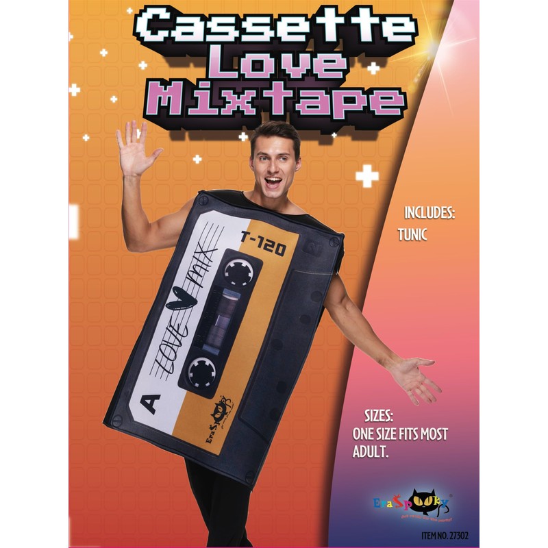 EraSpooky Adult Love Mix Tape Costume Retro 80's Cassette Tunic