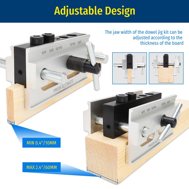 PRIDE&CRAFT Self Centering Dowel Jig Kit with 6 Drill Guide