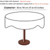 Nesrefyn Round Tablecloth 55 Inch (140cm) - Coffee Linen-Look Polyester