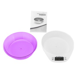 Pet Food Scale Bowl Cat Dog Digital Kitchen Food Weighing Bowl for Pet Food Baking CookingPurple