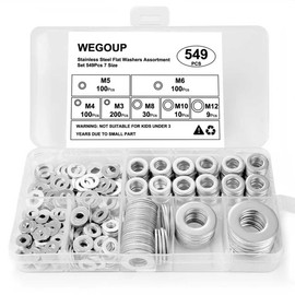 REGIS Washers Washers Stainless Steel A2-304 V2A, Body Washers Metal Washers for Screws & Nuts (549, M3M4M5M6M8M10M12)