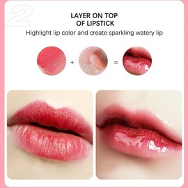 Hydrating Lip Glow Oil Hydrating & Long Lasting Plumping Lip Gloss Non-StickyTinted Lip Balm Lip Care Transparent Toot Lip Oil Prevents Lip Lines and Dry Cracked Lips (Rosewood)