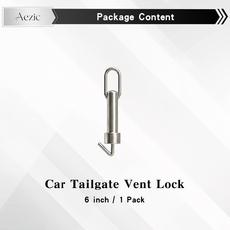 Aezic Car Tailgate Vent Lock, Stainless Steel Tailgate Stand Off