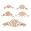MUXSAM 4Pcs Wood Carved Applique Decorative Mouldings Wooden Corner Onlay
